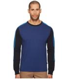 Paul Smith Color Block Long Sleeve Tee (blue) Men's Clothing