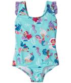 Hatley Kids Underwater Kingdom Ruffle Swimsuit (toddler/little Kids/big Kids) (aqua) Girl's Swimsuits One Piece