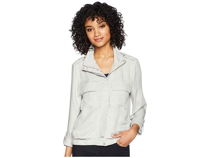 Jack By Bb Dakota Zoey Rayon Twill Lightweight Jacket (stone Grey) Women's Coat