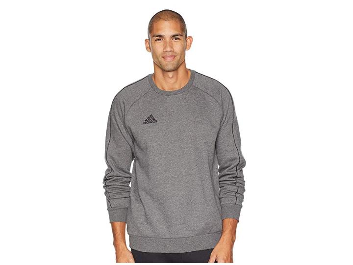 Adidas Core 18 Sweat Top (dark Grey Heather/black) Men's Sweatshirt