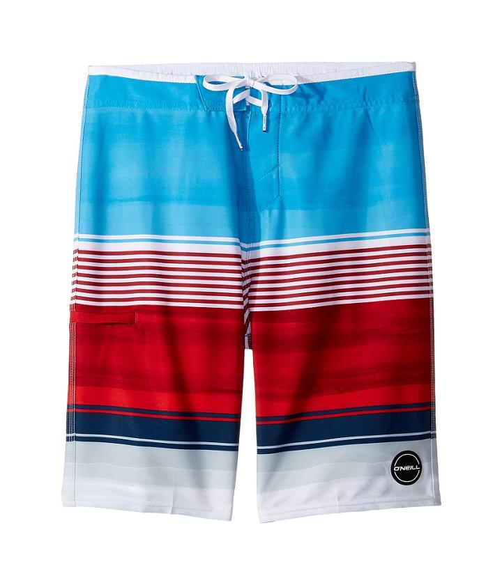 O'neill Kids Hyperfreak Heist Boardshorts (big Kids) (red/white/blue 1) Boy's Swimwear