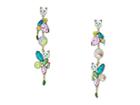 Betsey Johnson Colorful Stone And Cat Cluster Linear Earrings (multi) Earring