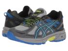 Asics Kids Gel-venture 6 Gs (little Kid/big Kid) (stone Grey/black/blue) Boys Shoes