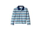 Toobydoo Long Sleeve Polo Shirt (toddler/little Kids/big Kids) (blue Stripe) Boy's Long Sleeve Pullover