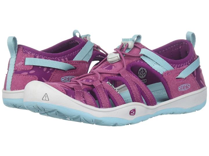 Keen Kids Moxie Sandal (little Kid/big Kid) (red Violet/pastel Turquoise) Girl's Shoes
