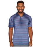 Adidas Golf Club Merch Stripe Polo (dark Slate/blast Blue/energy) Men's Short Sleeve Pullover