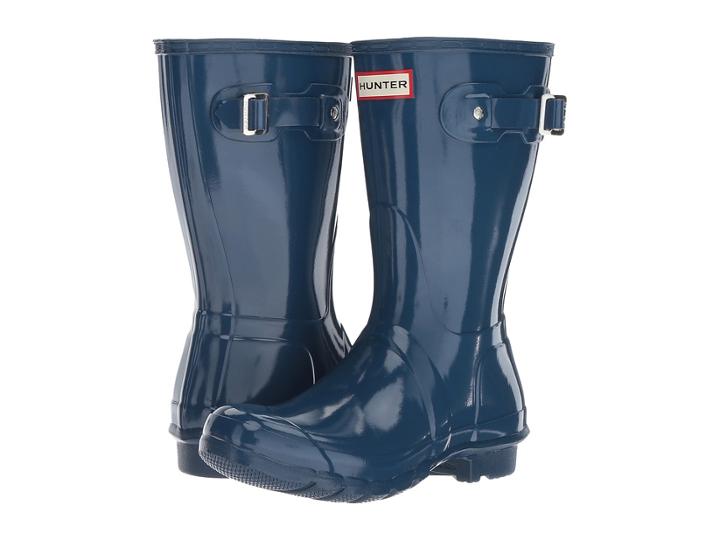 Hunter Original Short Gloss Rain Boots (dark Earth Blue) Women's Rain Boots