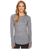 Under Armour Ua Coldgear(r) Armour Crew (true Gray Heather/metallic Silver) Women's Clothing