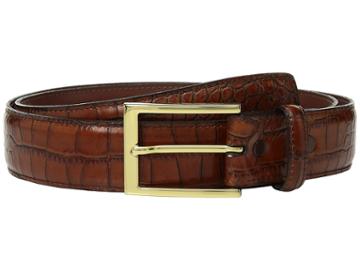 Torino Leather Co. 35mm Gator Grain Embossed Calf (cognac) Men's Belts