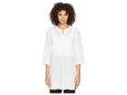 Eileen Fisher Split-neck Tunic (white) Women's Long Sleeve Pullover