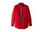 Tommy Hilfiger Kids Stretch Solid Shirt W/ Tie (big Kids) (elaborate Red) Boy's Clothing