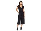 Bishop + Young Wide Leg Jumper (black Pinstripe) Women's Jumpsuit & Rompers One Piece