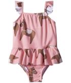 Mini Rodini Horse Skirt Swimsuit (infant/toddler/little Kids/big Kids) (pink) Girl's Swimsuits One Piece
