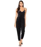 Juicy Couture Track Lightweight Velour Cami Jumpsuit (pitch Black) Women's Jumpsuit & Rompers One Piece