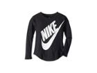 Nike Kids Jumbo Futura Long Sleeve Tee (toddler) (black) Girl's T Shirt