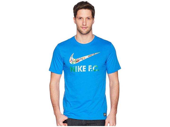 Nike Fc Tee Swoosh Flag (signal Blue/lucky Green) Men's T Shirt