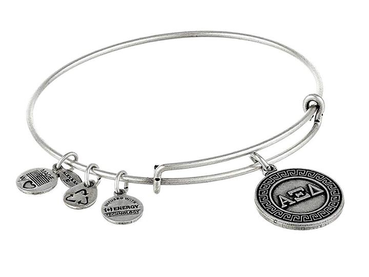 Alex And Ani Alpha Xi Delta Charm Bangle (rafaelian Silver Finish) Bracelet