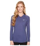 Nike Court Pure Half-zip Tennis Top (blue Recall/white) Women's Clothing