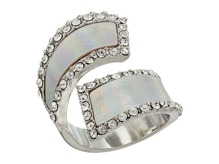 Guess Holographic Bypass Style Ring (silver/crystal/haographic Paper) Ring