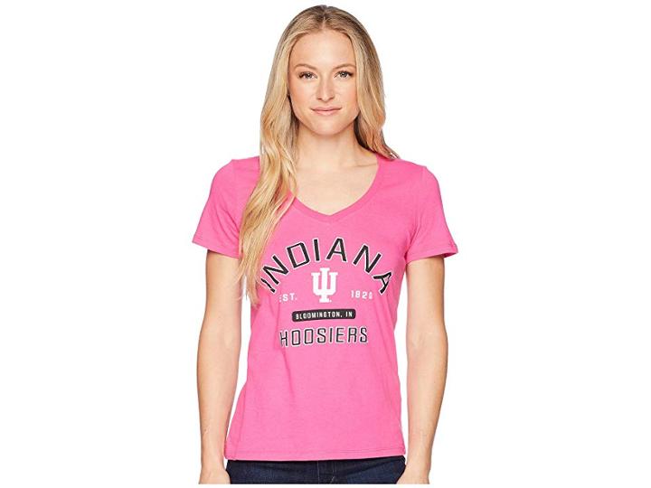 Champion College Indiana Hoosiers University V-neck Tee (wow Pink) Girl's T Shirt