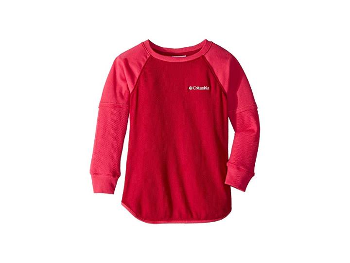 Columbia Kids Trulli Trailstm Waffle Tunic (little Kids/big Kids) (pomegranate/cactus Pink) Girl's Long Sleeve Pullover