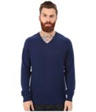 Original Penguin Long Sleeve Fully Fashioned (medieval Blue) Men's Sweater