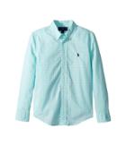 Polo Ralph Lauren Kids Gingham Stretch Cotton Shirt (little Kids/big Kids) (light Mint Multi) Boy's Clothing
