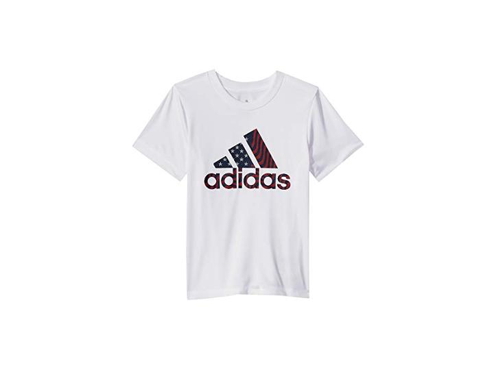 Adidas Kids Usa Tee (toddler/little Kids) (white) Boy's T Shirt
