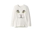 Chaser Kids Extra Soft Kitty Face Pullover Sweater (little Kids/big Kids) (cream) Girl's Sweater