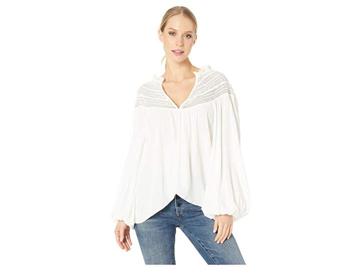 Jen's Pirate Booty Winona Blouse (dove Lace) Women's Blouse