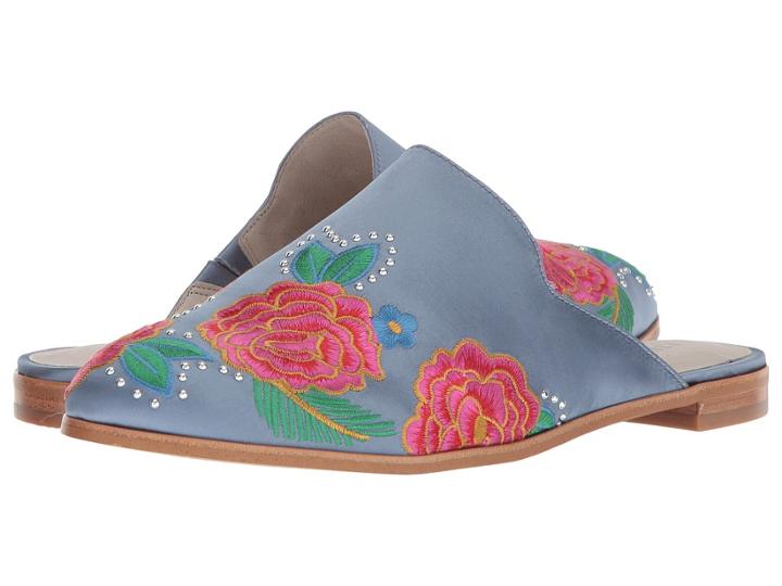 Kenneth Cole New York Roxanne Embroidery (blue Satin) Women's Shoes