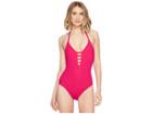 La Blanca Island Goddess Keyhole Halter Mio (berry) Women's Swimsuits One Piece