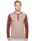 Prana Zylo Henley (raisin Color Block) Men's Long Sleeve Pullover