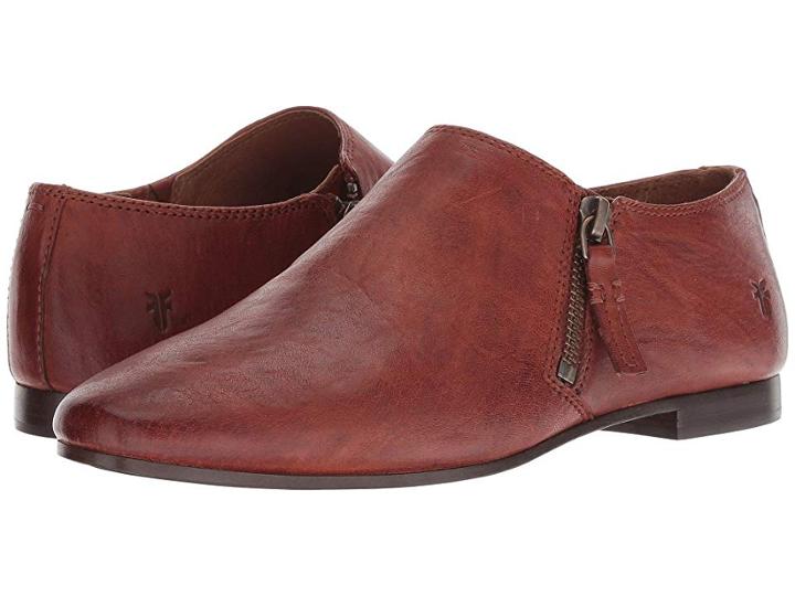 Frye Terri Zip Ankle Bootie (cognac Antique Soft Vintage) Women's Zip Boots