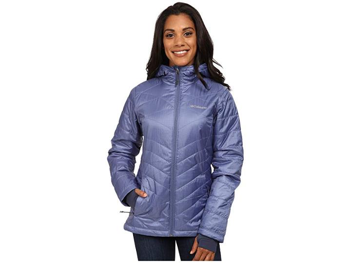 Columbia Mighty Litetm Hooded Plush Jacket (bluebell) Women's Coat