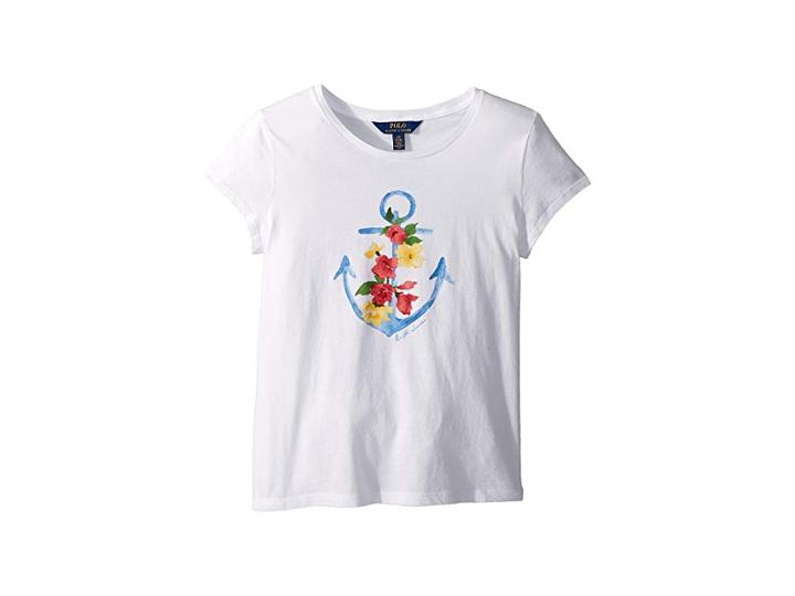 Polo Ralph Lauren Kids Cotton Jersey Graphic T-shirt (little Kids/big Kids) (white/multi) Girl's T Shirt
