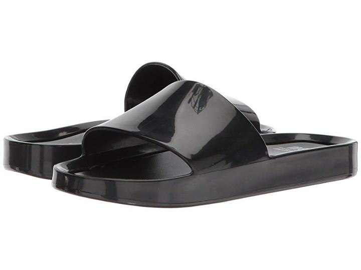Mini Melissa Mel Beach Slide (little Kid/big Kid) (black) Girls Shoes