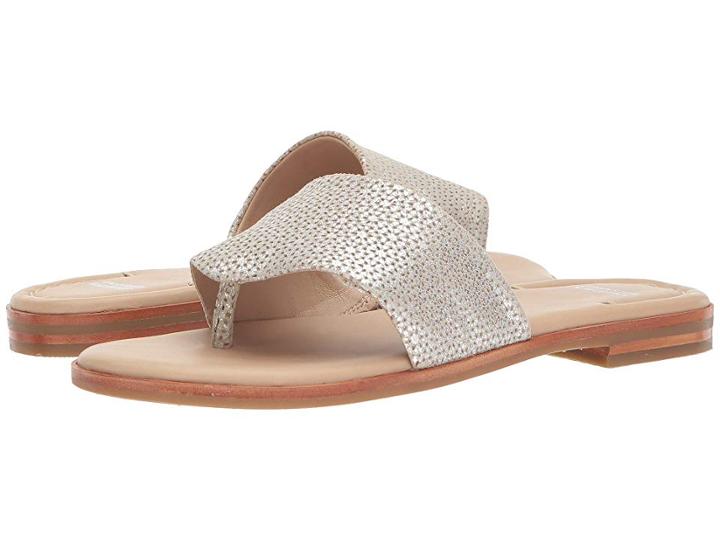 Johnston & Murphy Raney (silver Laser Cut Metallic Suede) Women's Sandals