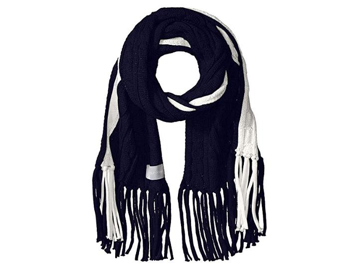 Calvin Klein Color Block Cable Scarf (navy) Scarves