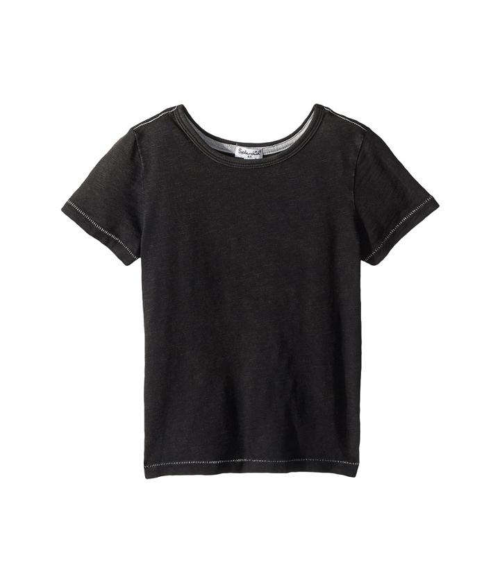 Splendid Littles Washed Slub Jersey Tee (little Kids/big Kids) (black) Boy's T Shirt