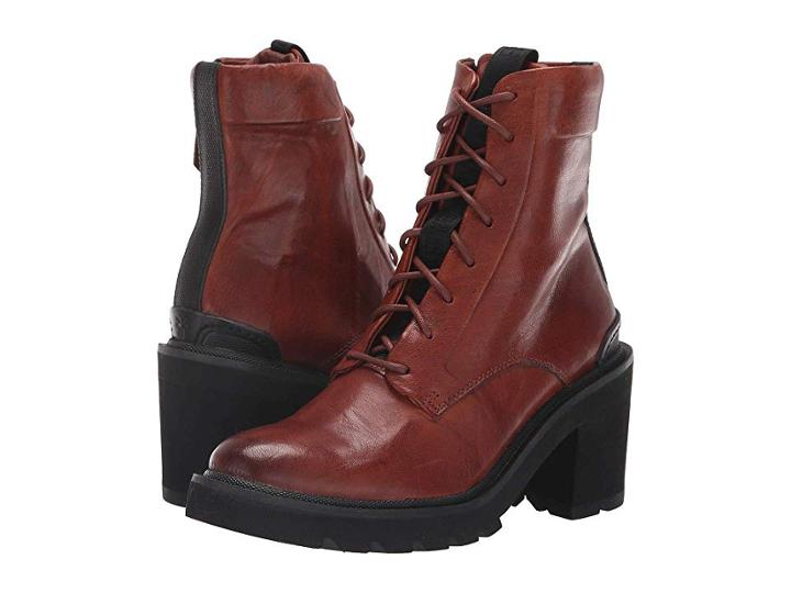 Frye Savannah Combat (cognac Antique Soft Vintage) Women's Lace-up Boots