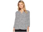 Nydj Blouse W/ Pleated Back (carmel Cat Grey Cloud) Women's Blouse