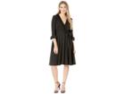 Gabby Skye Ruffle Scuba Crepe Dress W/ Lurex (black) Women's Dress