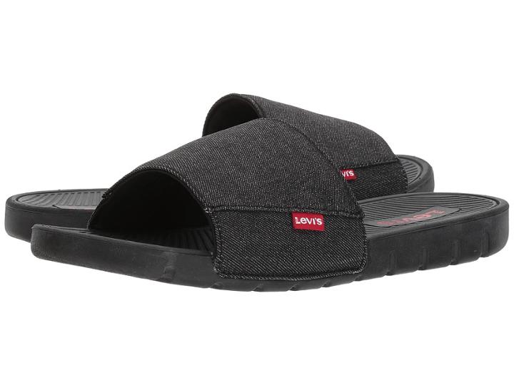 Levi's(r) Shoes Carlsbad Denim (black Mono Chrome) Men's Slide Shoes