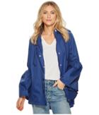 Jack By Bb Dakota Yael Rain Jacket With Bell Sleeves (estate Blue) Women's Coat