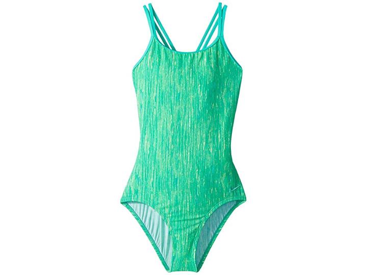 Nike Kids Rush Heather Spiderback One-piece (little Kids/big Kids) (menta) Girl's Swimsuits One Piece