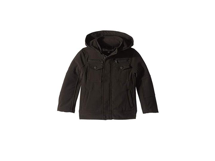 Urban Republic Kids Lennon Softshell Officers Jacket W/ Zip Off Hood (toddler) (black) Boy's Coat