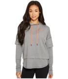 Under Armour Featherweight Fleece 2-in-1 (carbon Heather/marathon Red) Women's Sweatshirt