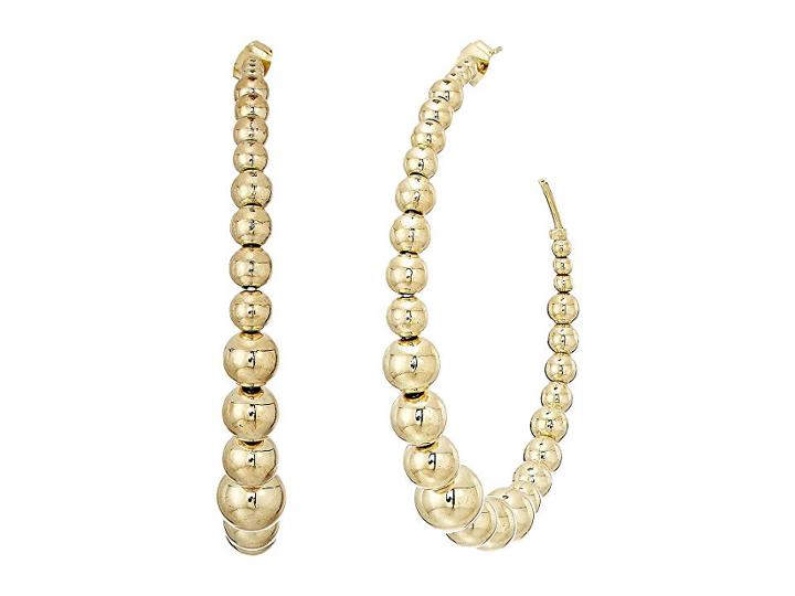 Kenneth Jay Lane Polished Gold Balls Open Circle Direct Post Ear Earrings (polished Gold) Earring