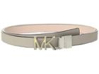 Michael Michael Kors Reversible Two-tone Logo Belt (pearl Grey/soft Pink) Women's Belts